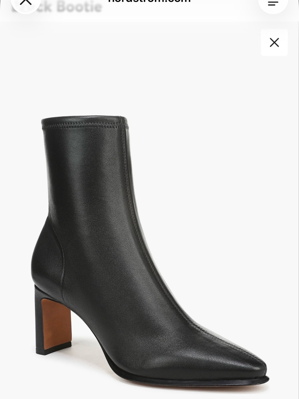 Vince Brock Black Pointed Toe Leather Ankle Boots - Picture 6 of 13